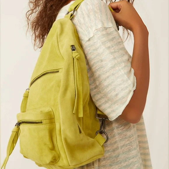 Free People Oxford Suede Sling Bag in Lime Green - Picture 9 of 9